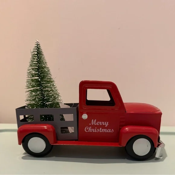 Super Cute Merry Christmas Metal Truck and Trailer- 2 items- NWT - Picture 4 of 9